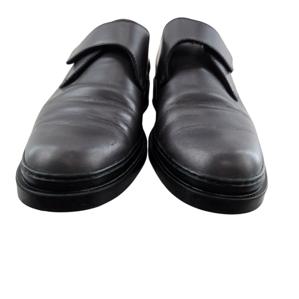 Tod's Shoes Womens 39 9 Single Monk Strap Dark Metallic Pewter Leather Luxury - Picture 5 of 12